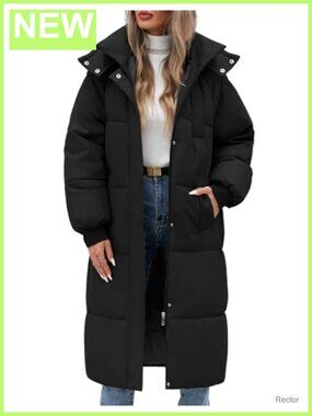 Women's Long Puffer Coat Knee-Length Down Parka Winter Jacket